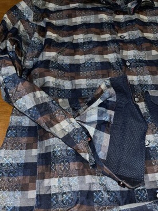 7 Downie St Men’s Button Down Spread Collar Size XL 17-17.5 - Picture 3 of 6